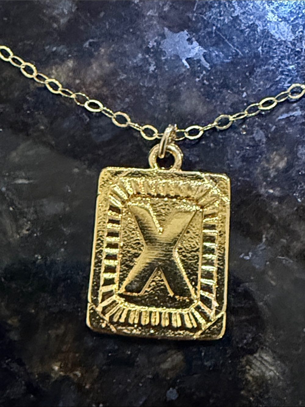 Anthropologie Gold Plated Vintage-Style Monogram Initial "X" Pendant Necklace!🔥🔥 - Picture 12 of 16